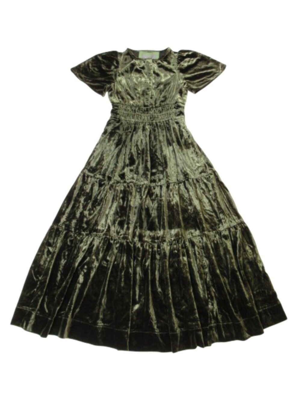 Anthropologie The Somerset Velvet Maxi Dress Dark Green Olive XXSP - Picture 5 of 14